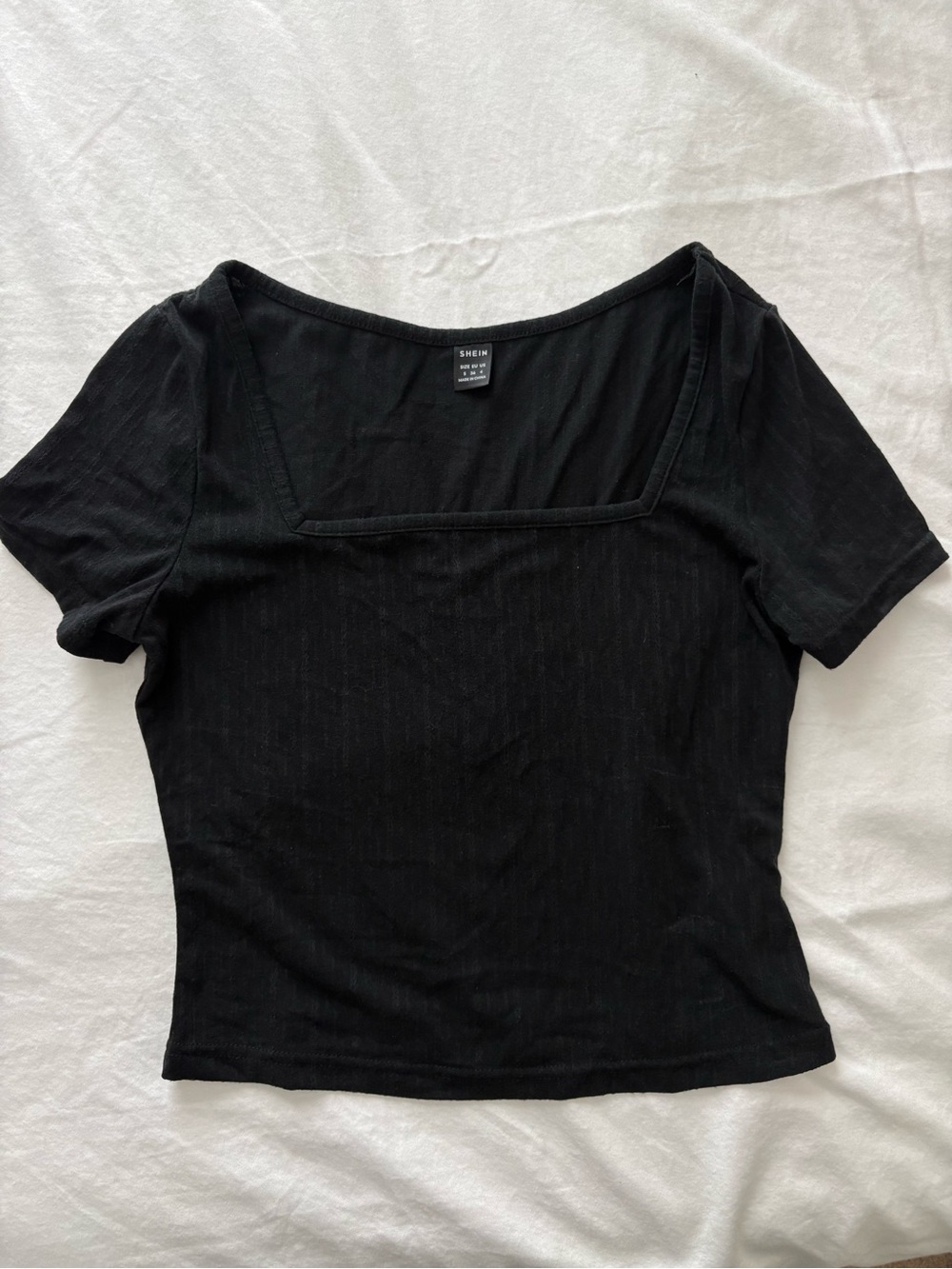 black square neck top